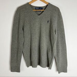 POLO By Ralph Lauren 100% Lams Wool Grey Sweater